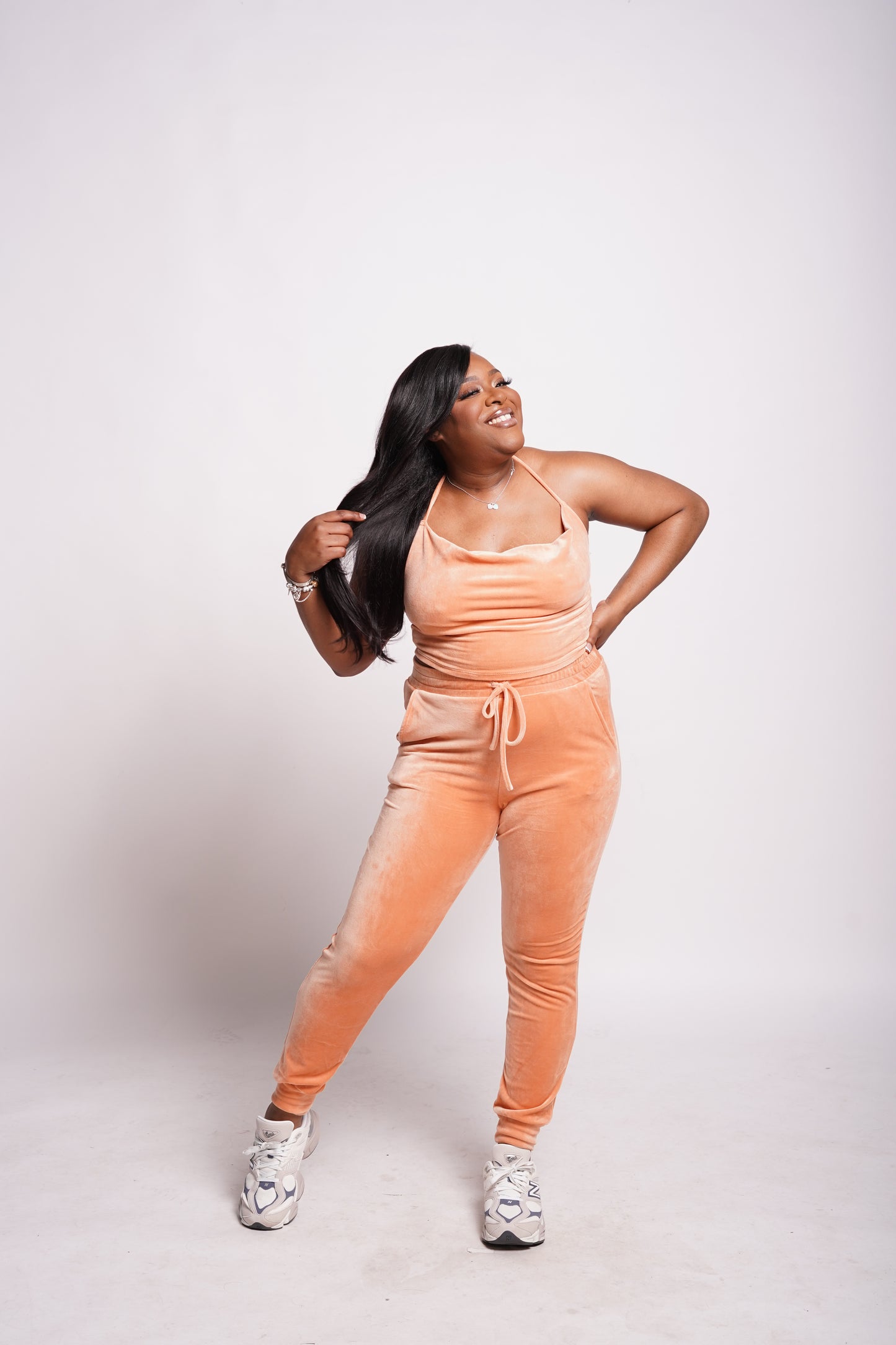 COWL NECK HALTER TOP & JOGGER PANTS SET